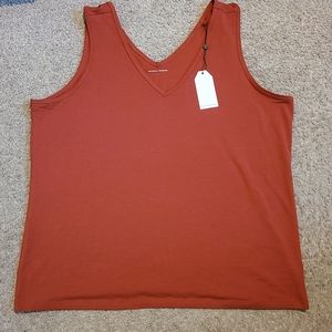 Universal Standard Double V Neck Tank in Red Ochre Size L BNWT